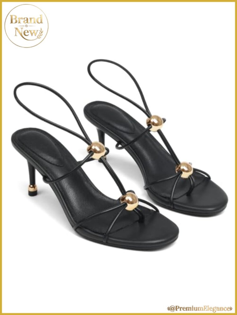 Kitten Heels Strappy Sandals, Stiletto Heeled Flip Flops, Microfiber, Rubber